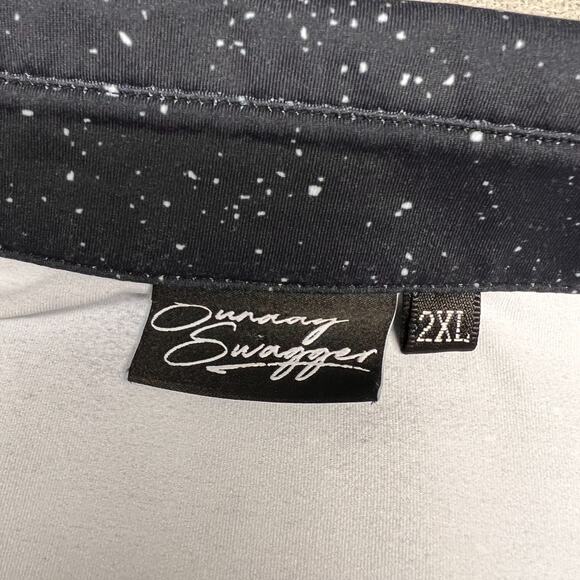 Sunday Swagger Polo Shirt Mens XXL Geometric Space Performance Golf Stretch - Picture 4 of 8